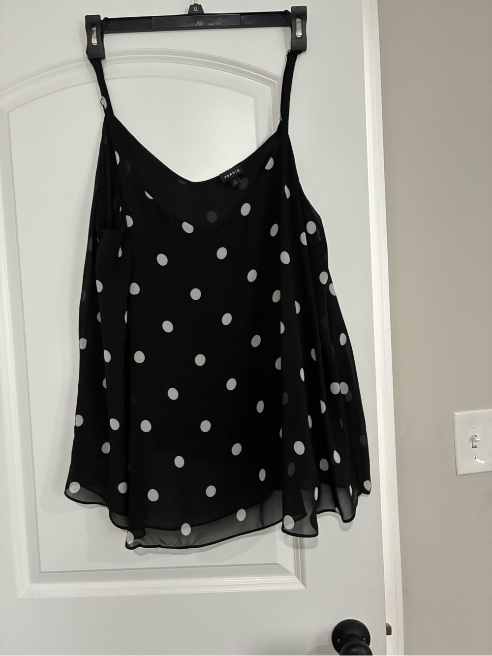 torrid Black Polka Dot Chiffon Camisole size 2